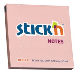 Блок самоклеящийся бумажный Stick`n 21148 76x76мм 100лист. 70г, м2 пастель розовый - фото 5575