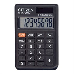 Карманный калькулятор CITIZEN LC-100 8-разрядный, двойное питание, чёрный