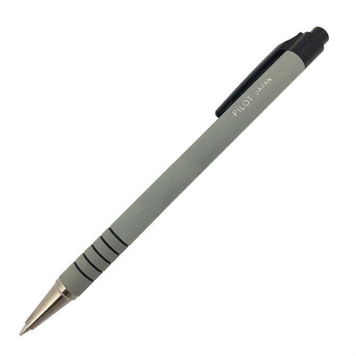 Ручка PILOT BPRK  0.7 мм шариковая автоматическая, синие чернила, серый прорезиненный корпус - фото 5919