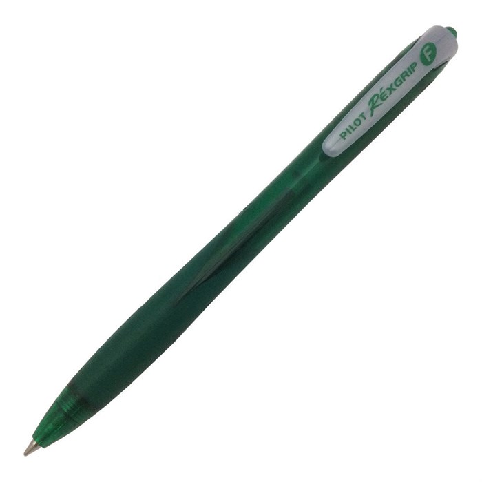 Ручка PILOT RexGrip F  (0.7 мм) шариковая автоматическая, зеленые чернила, грип - фото 5925