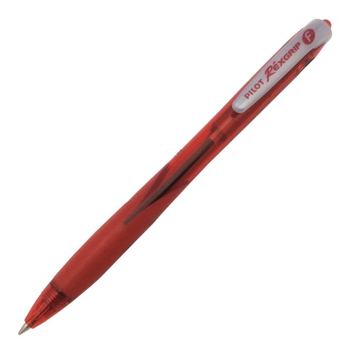 Ручка PILOT RexGrip F  (0.7 мм) шариковая автоматическая, красные чернила, грип - фото 5927
