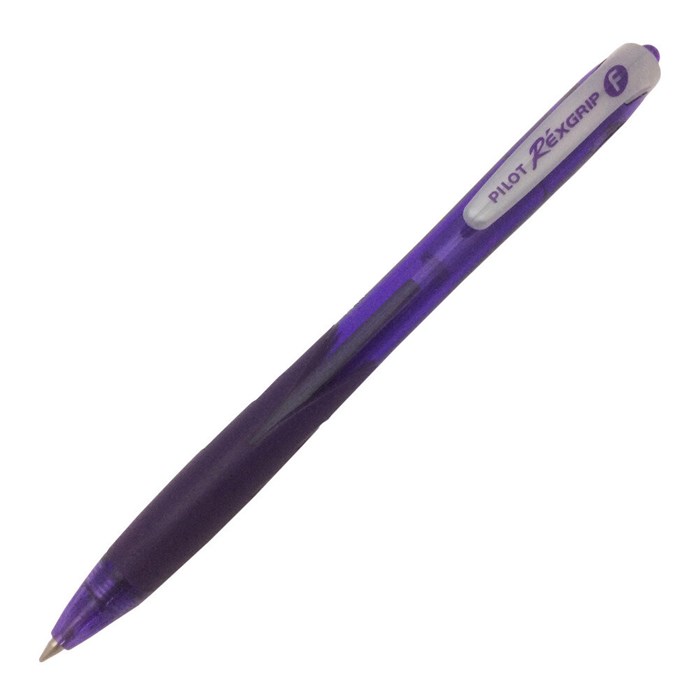 Ручка PILOT RexGrip F  (0.7 мм) шариковая автоматическая, фиолетовые чернила, грип - фото 5931