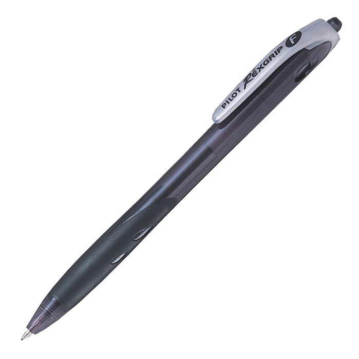 Ручка PILOT RexGrip F  (0.7 мм) шариковая автоматическая, черные чернила, грип - фото 5932