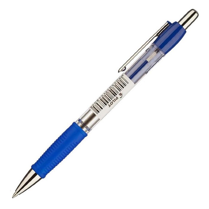 Ручка PILOT Super Grip 20R F  (0.7 мм)  шариковая автоматич., синие чернила, грип, металл. элементы - фото 5935
