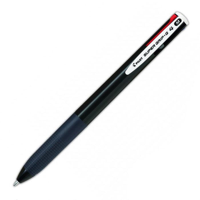 Ручка PILOT Super Grip G - 4  M  (1.0 мм),  шариковая, 4-х цветная, грип, черный корпус 00-00020666 - фото 5991