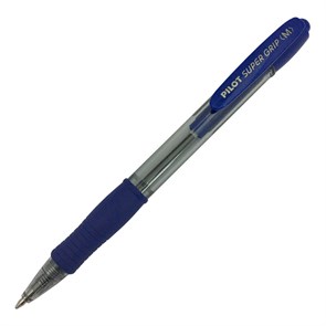 Ручка PILOT Super Grip M  ( 1.0 мм)  шариковая автоматическая, синие чернила, грип